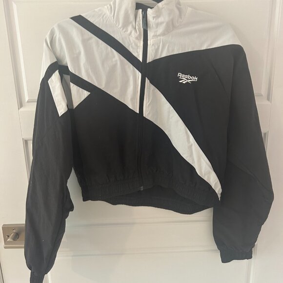 REEBOK CLASSICS Black & White Paneled Track Jacket - Picture 2 of 3